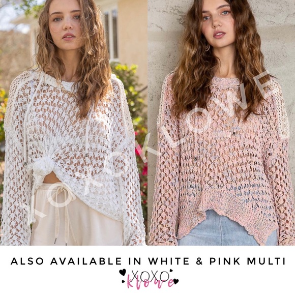 POL Natural Hooded Open Weave Summer Sweater - Picture 11 of 11